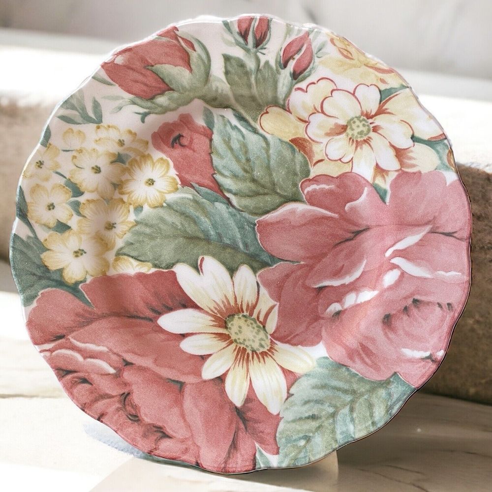 Nikko Fine Tableware English Garden Floral Design Salad Plate Japan 8”